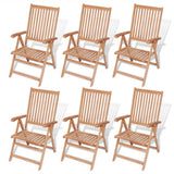 7 Piece Outdoor Dining Set with Folding Chairs Solid Teak Wood