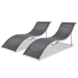 Folding Sun Loungers 2 pcs Aluminium and Textilene