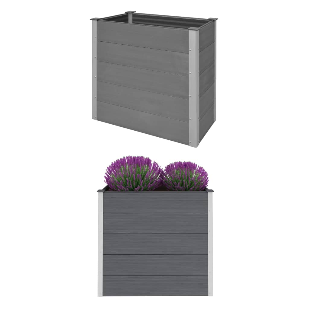 Garden Raised Bed WPC 100x50x91 cm Grey