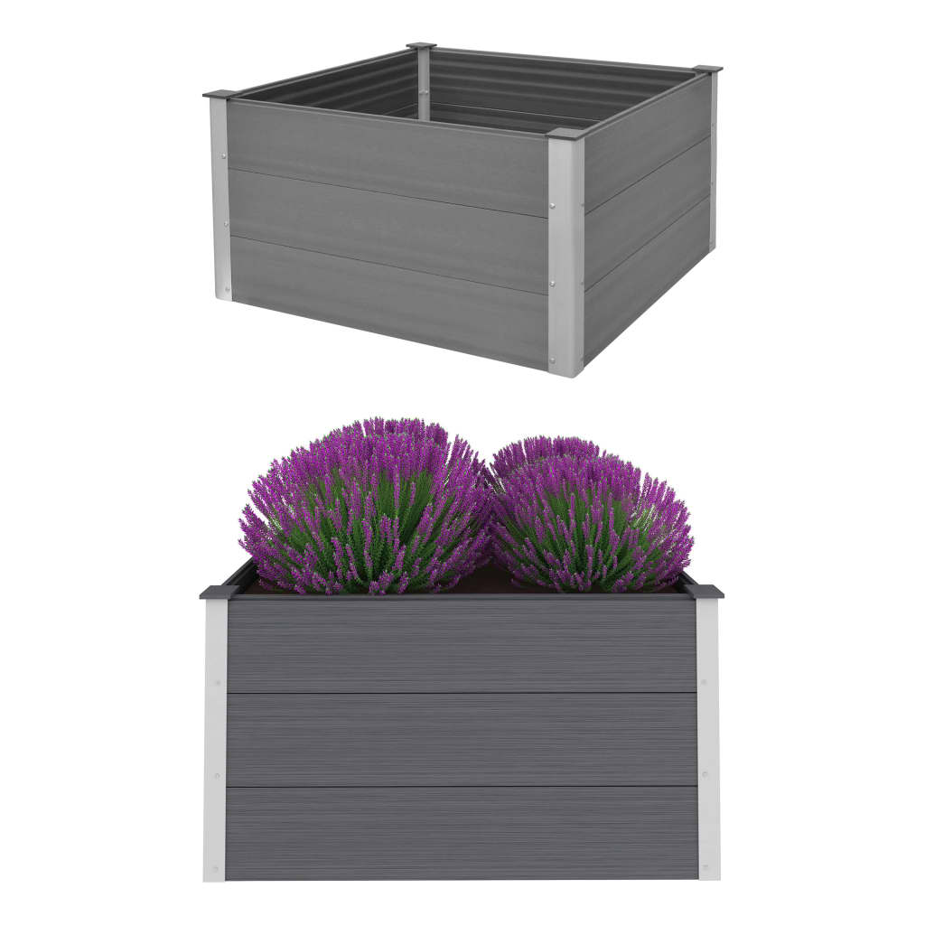 Garden Raised Bed WPC 100x100x54 cm Grey