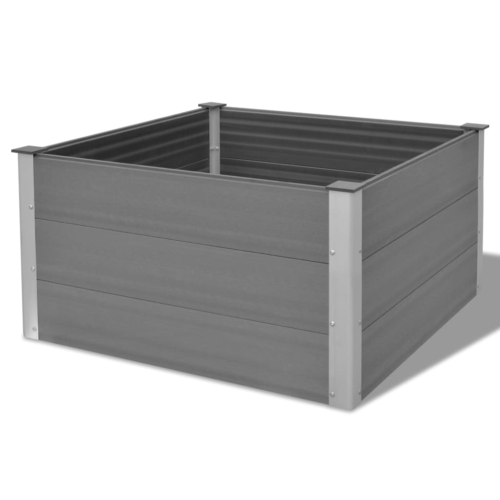 Garden Raised Bed WPC 100x100x54 cm Grey