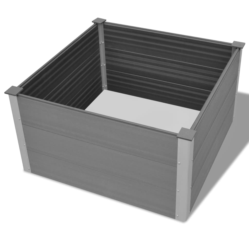 Garden Raised Bed WPC 100x100x54 cm Grey