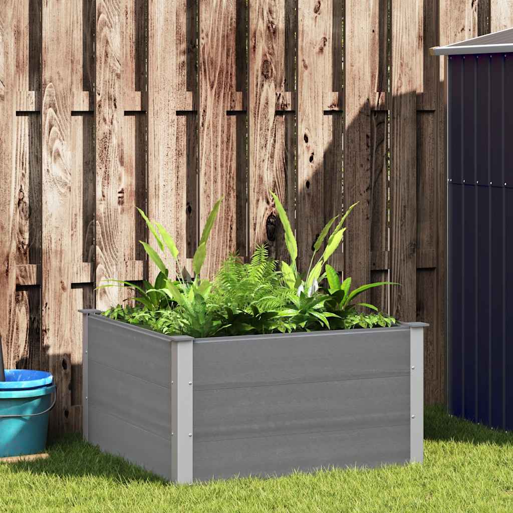 Garden Raised Bed WPC 100x100x54 cm Grey