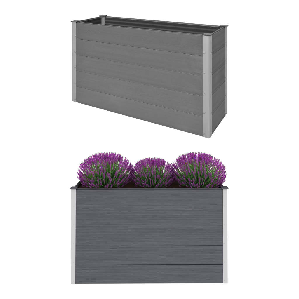 Garden Raised Bed WPC 150x50x91 cm Grey