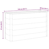 Garden Raised Bed WPC 150x50x91 cm Grey
