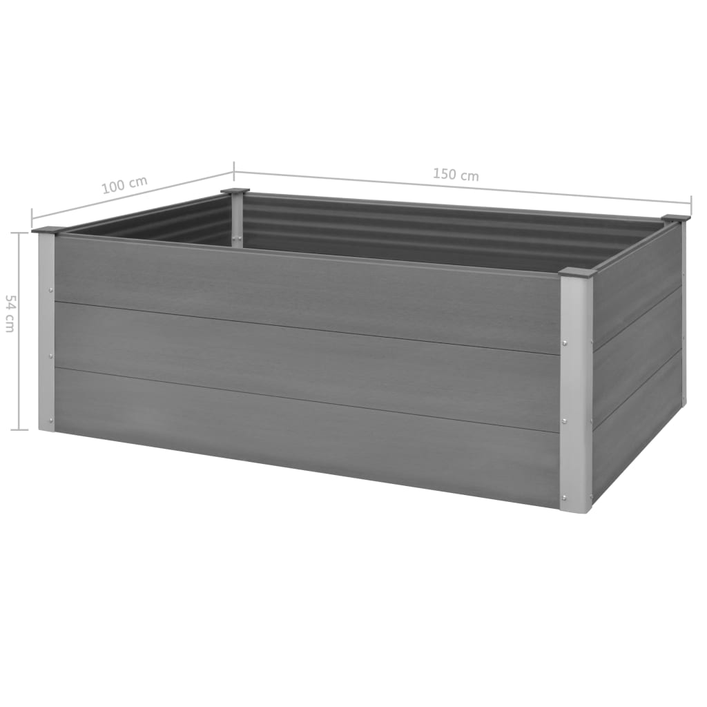 Garden Raised Bed WPC 150x100x54 cm Grey