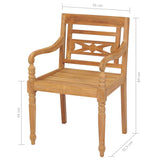 Batavia Chairs 2 pcs Solid Teak Wood