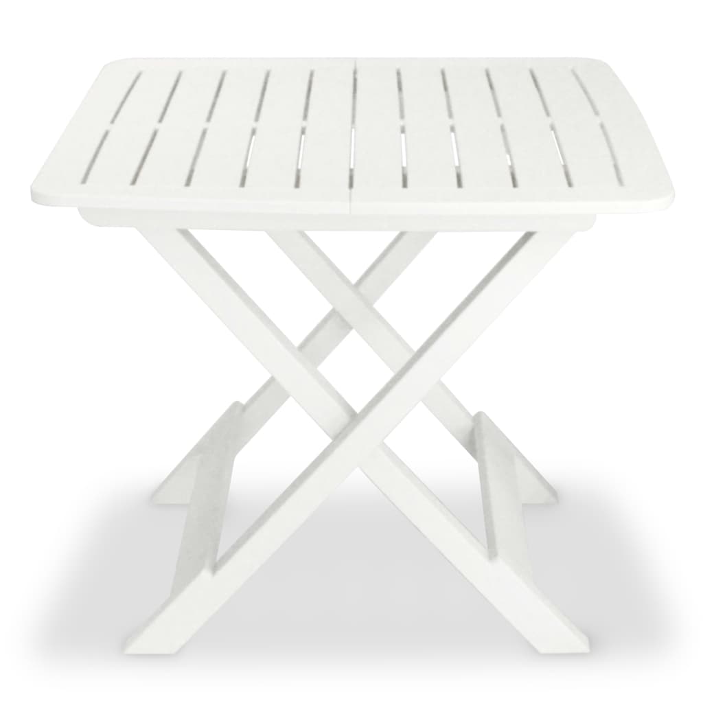 3 Piece Folding Bistro Set Plastic White