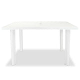 Garden Table White 126x76x72 cm Plastic