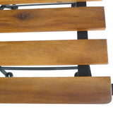 Folding Garden Chairs 2 pcs Steel and Solid Acacia Wood