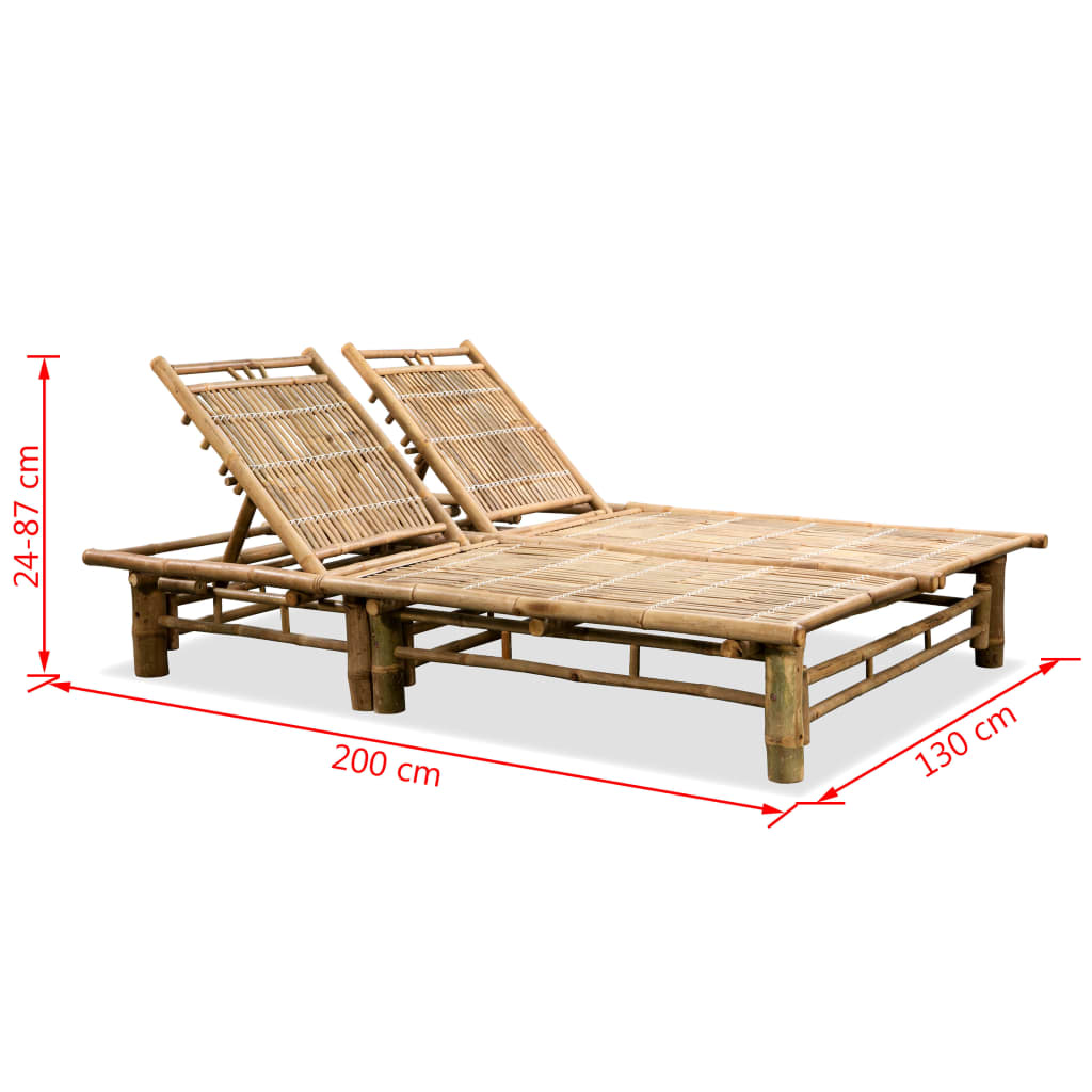 2-Person Sun Lounger Bamboo