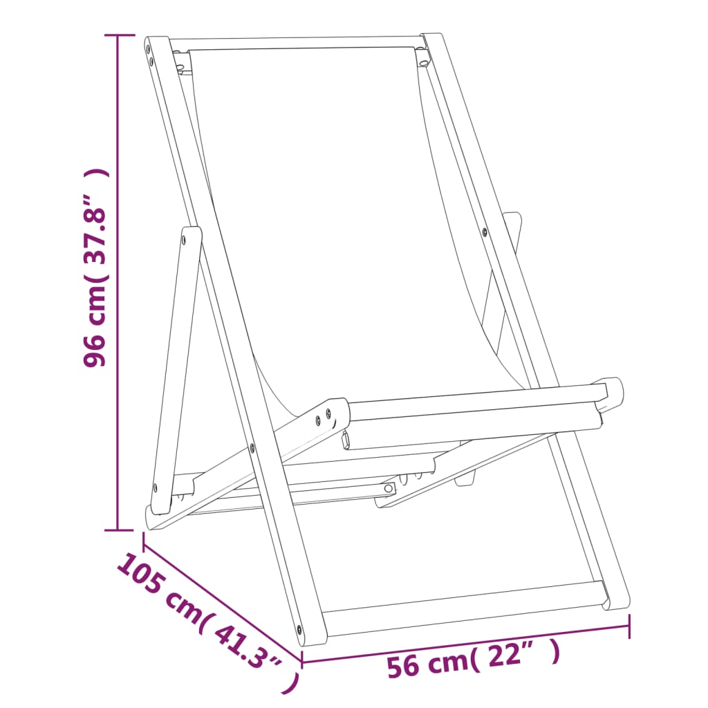 Deck Chair Teak 56x105x96 cm Blue