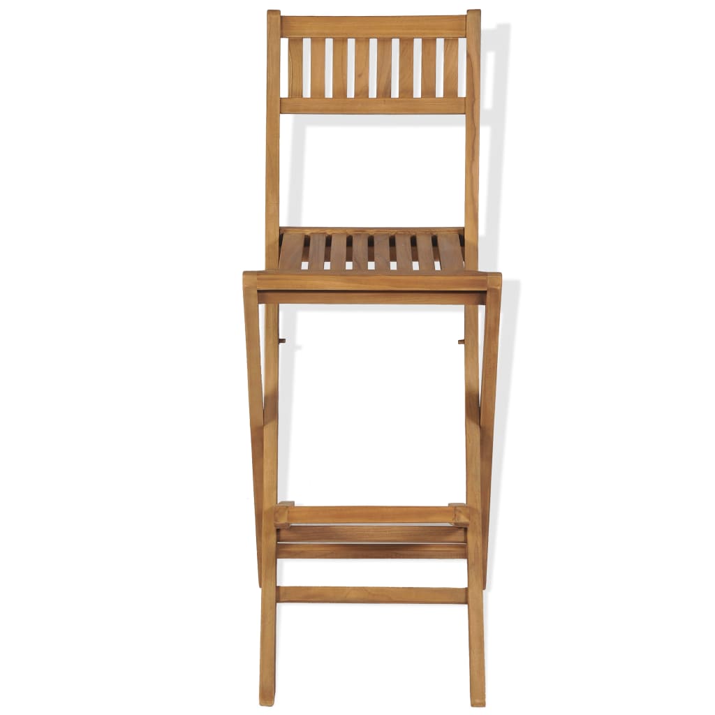 3 Piece Bistro Set with Folding Chairs Solid Teak Wood