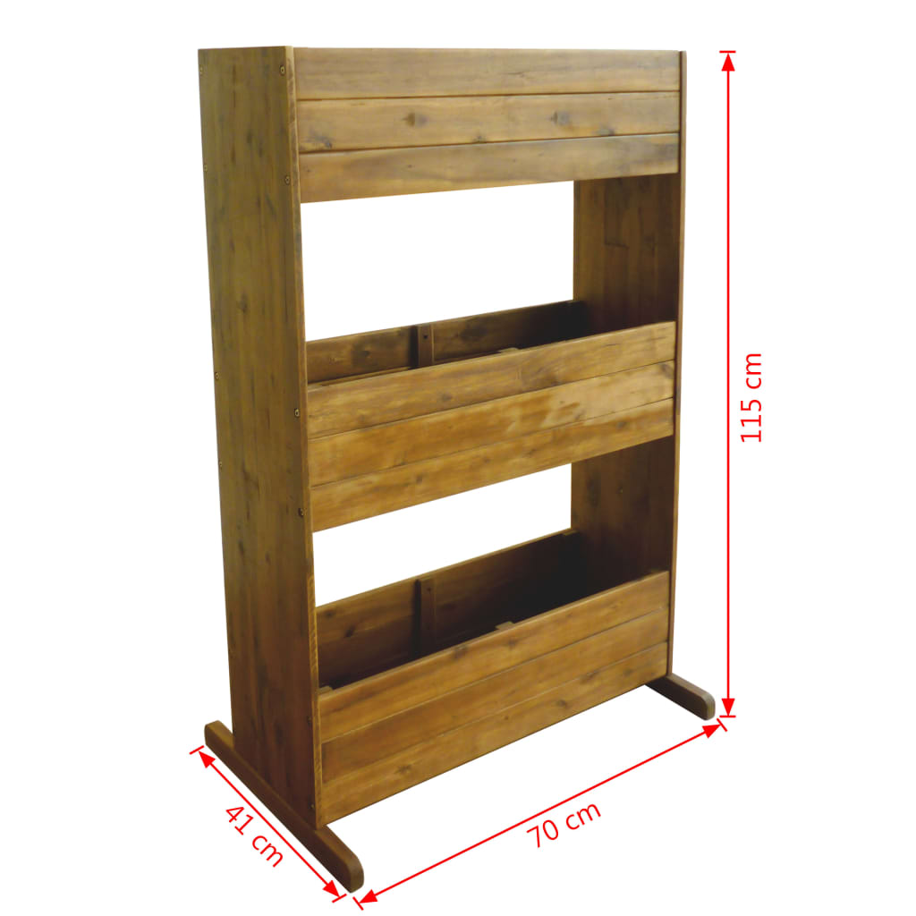 3-Tier Garden Raised Bed Solid Acacia Wood