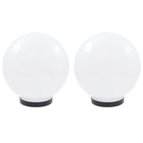 LED Bowl Lamps 2 pcs Spherical 25 cm PMMA