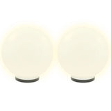 LED Bowl Lamps 2 pcs Spherical 40 cm PMMA