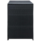 Double Wheelie Bin Shed Poly Rattan Black 148x80x111 cm