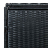 Double Wheelie Bin Shed Poly Rattan Black 148x80x111 cm