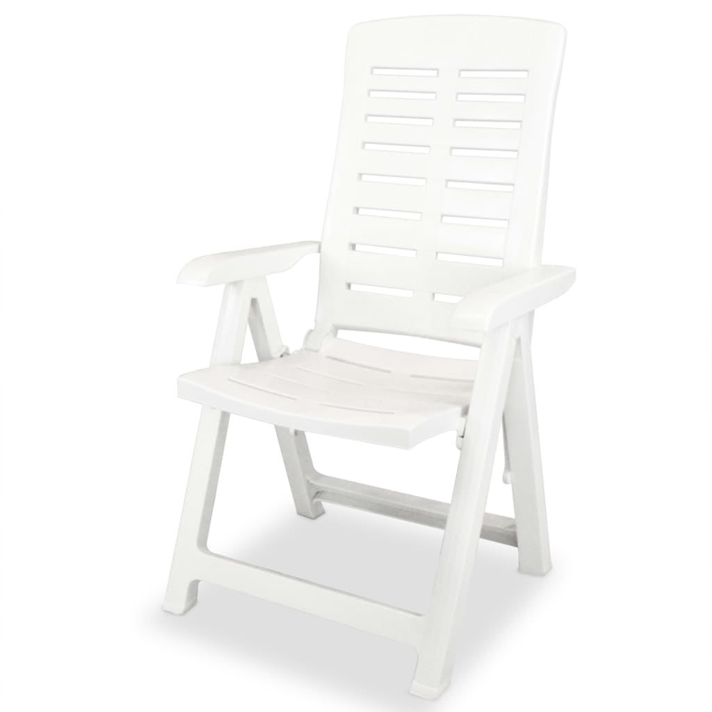 Reclining Garden Chairs 4 pcs Plastic White