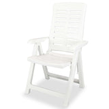 Reclining Garden Chairs 4 pcs Plastic White