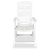 Reclining Garden Chairs 6 pcs Plastic White