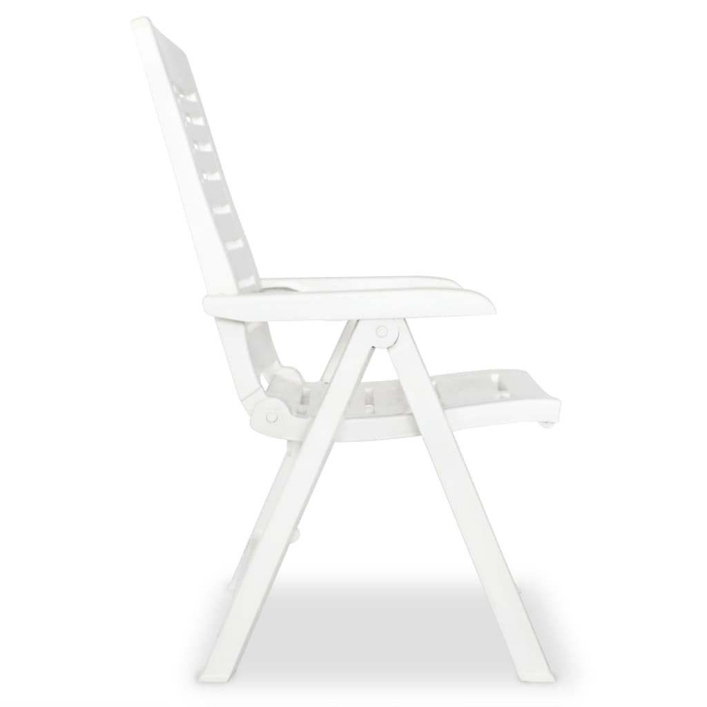 Reclining Garden Chairs 6 pcs Plastic White