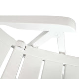 Reclining Garden Chairs 6 pcs Plastic White