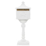 Pedestal Letterbox Aluminium Vintage Style Rustproof White