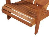 Garden Adirondack Chair with Footrest Solid Acacia Wood