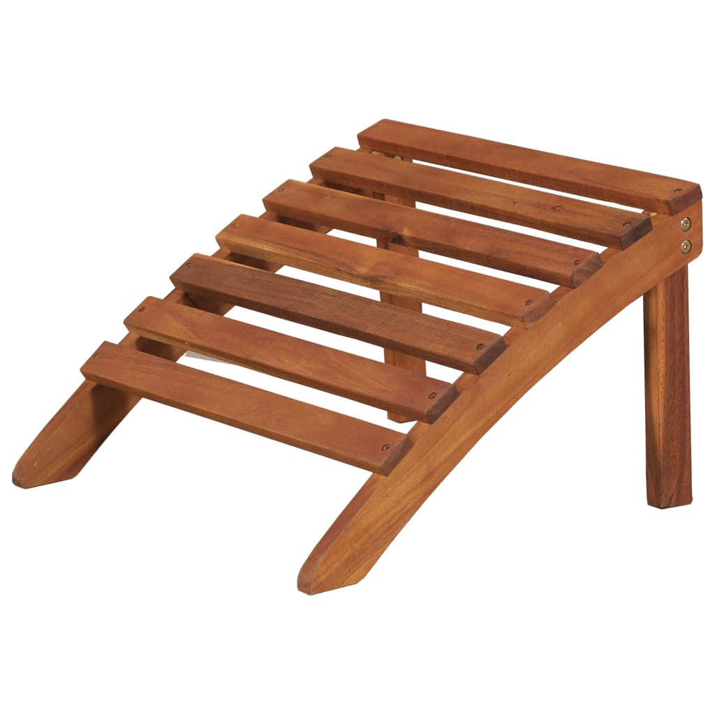 Garden Adirondack Chair with Footrest Solid Acacia Wood