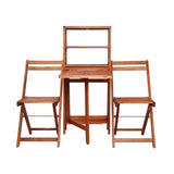 3 Piece Folding Bistro Set Solid Acacia Wood