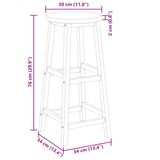 Bar Chairs 2 pcs Solid Acacia Wood