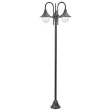 Garden Post Light E27 220 cm Aluminium 3-Lantern Bronze