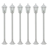 Garden Post Lights 6 pcs E27 110 cm Aluminium White