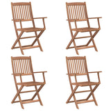 5 Piece Folding Outdoor Dining Set Solid Acacia Wood