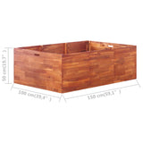 Garden Raised Bed Acacia Wood 150x100x50 cm