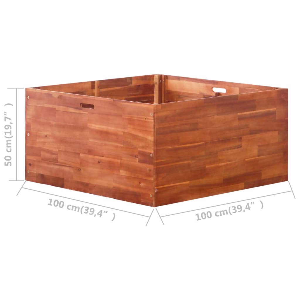 Garden Raised Bed Acacia Wood 100x100x50 cm