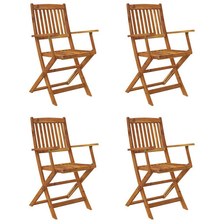 5 Piece Folding Outdoor Dining Set Solid Acacia Wood