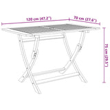 5 Piece Folding Outdoor Dining Set Solid Acacia Wood