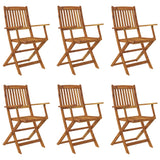 7 Piece Folding Outdoor Dining Set Solid Acacia Wood