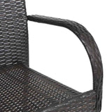 Stackable Outdoor Chairs 2 pcs Poly Rattan Brown