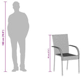 Stackable Outdoor Chairs 2 pcs Poly Rattan Brown