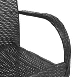 Stackable Outdoor Chairs 2 pcs Poly Rattan Black