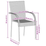Stackable Outdoor Chairs 2 pcs Poly Rattan Black