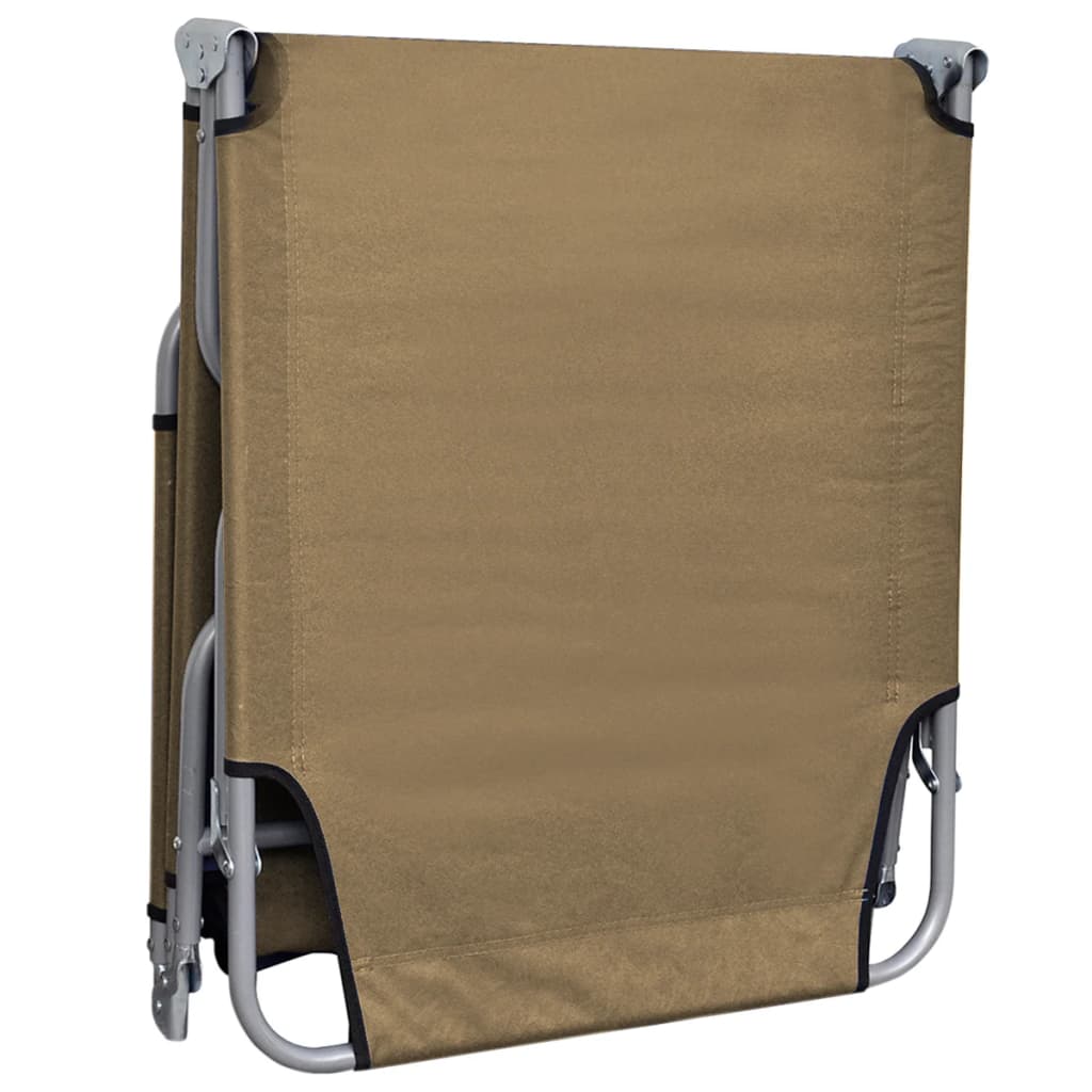 Foldable Sunlounger with Adjustable Backrest Taupe