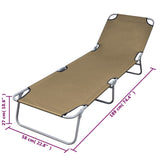 Foldable Sunlounger with Adjustable Backrest Taupe