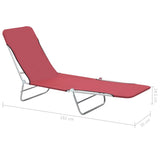 Folding Sun Loungers 2 pcs Steel and Fabric Red