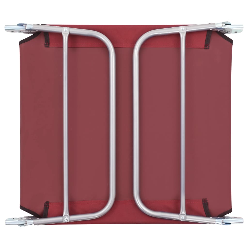 Folding Sun Loungers 2 pcs Steel and Fabric Red