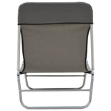 Folding Sun Loungers 2 pcs Steel and Fabric Grey