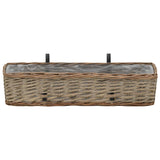 Balcony Planter 2 pcs Wicker with PE Lining 60 cm